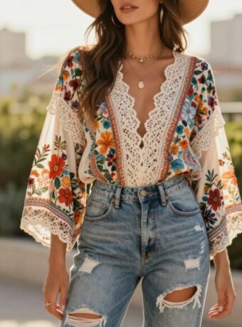 Boho-Jeans Blusen 2026