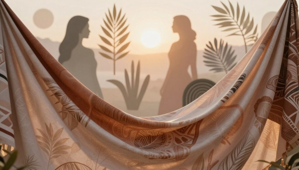 Fließende Silhouetten kunstvolle Prints Boho