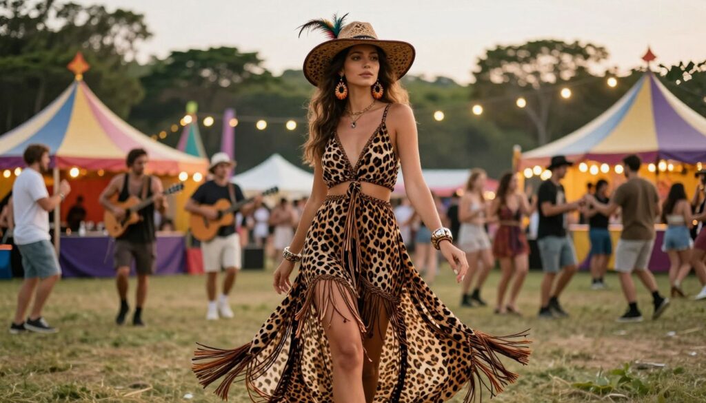 Leopardenprint Festival Outfit