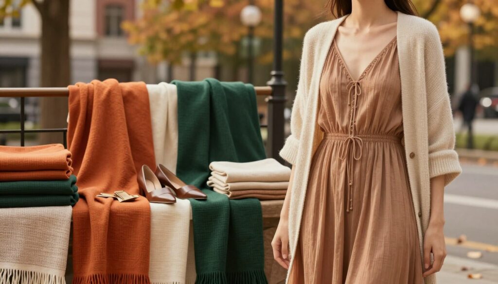 Styling Tipps für Übergangslooks mit Farbe und Material