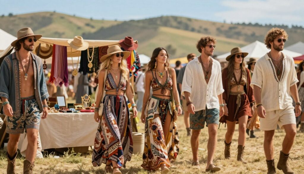 Vielfalt der Outfits für Festival und Urlaub